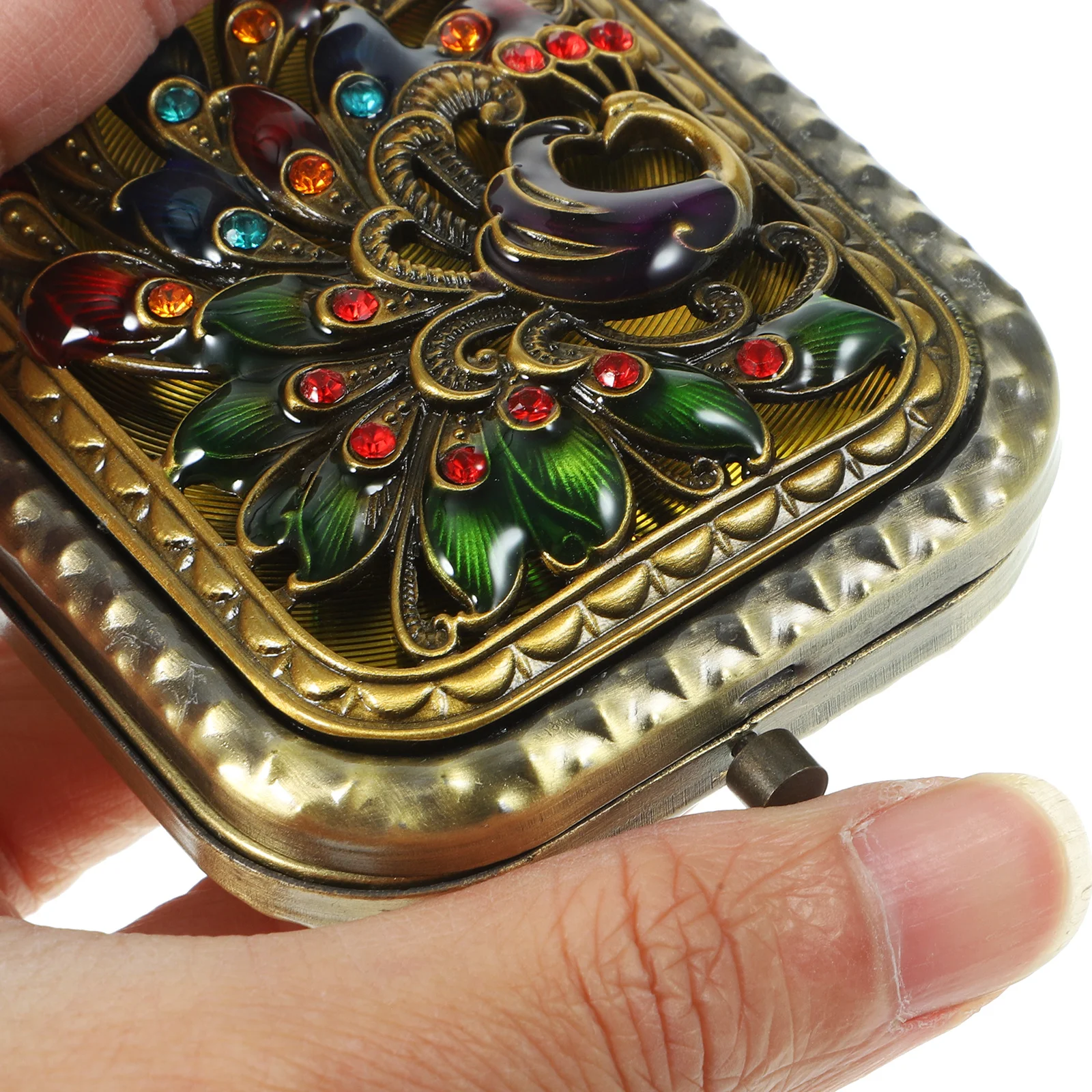 

Vintage Women Makeup Mirror Double Side Compact Foldable Pocket Small Mirror for Purse Travel Outdoor Shopping