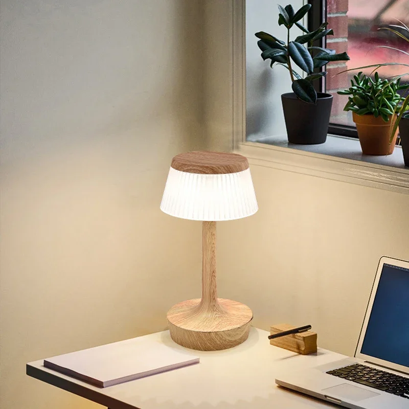 Lámpara de mesa de cristal decorativa creativa, luz nocturna de protección recargable, dormitorio, estudio, cabecera de cama, luz Led de proyección de atmósfera