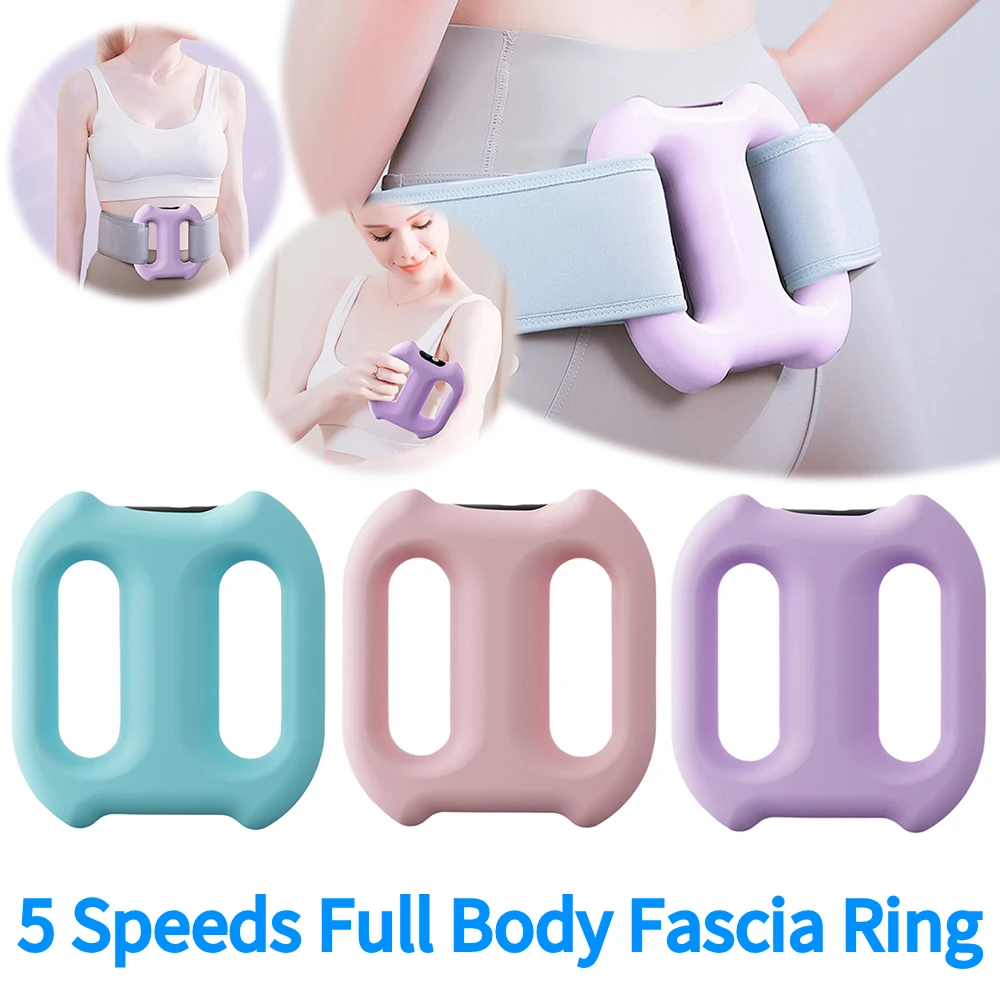 

Cable Free Massager 5 Speeds Wireless Electric Fascia Ring Type-C Charging Body Slimming Massager for Runner Thigh Belly Relax