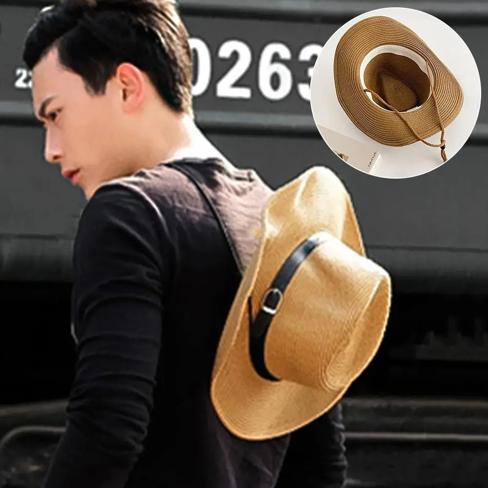 

Модная ковбойская шляпа с защитой от ультрафиолета, широкими полями, дышащая, для путешествий, повседневная пляжная шляпа для мужчин и женщин