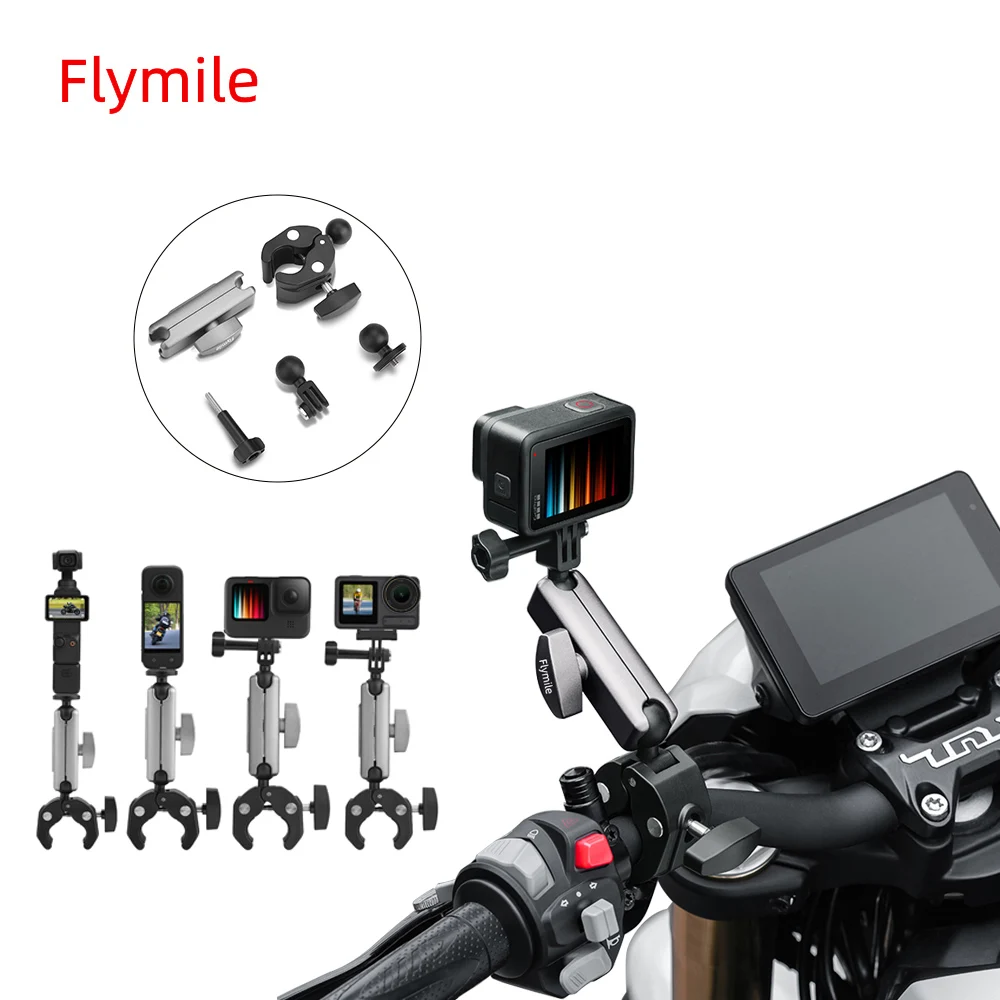 Fahrradhalterung für DJI Osmo 360/Action 4/Insta360 Ace Pro 2/X5 X4, Motorrad-Lenkerhalterung, Action-Kamera, Radfahren, Vlog-Zubehör