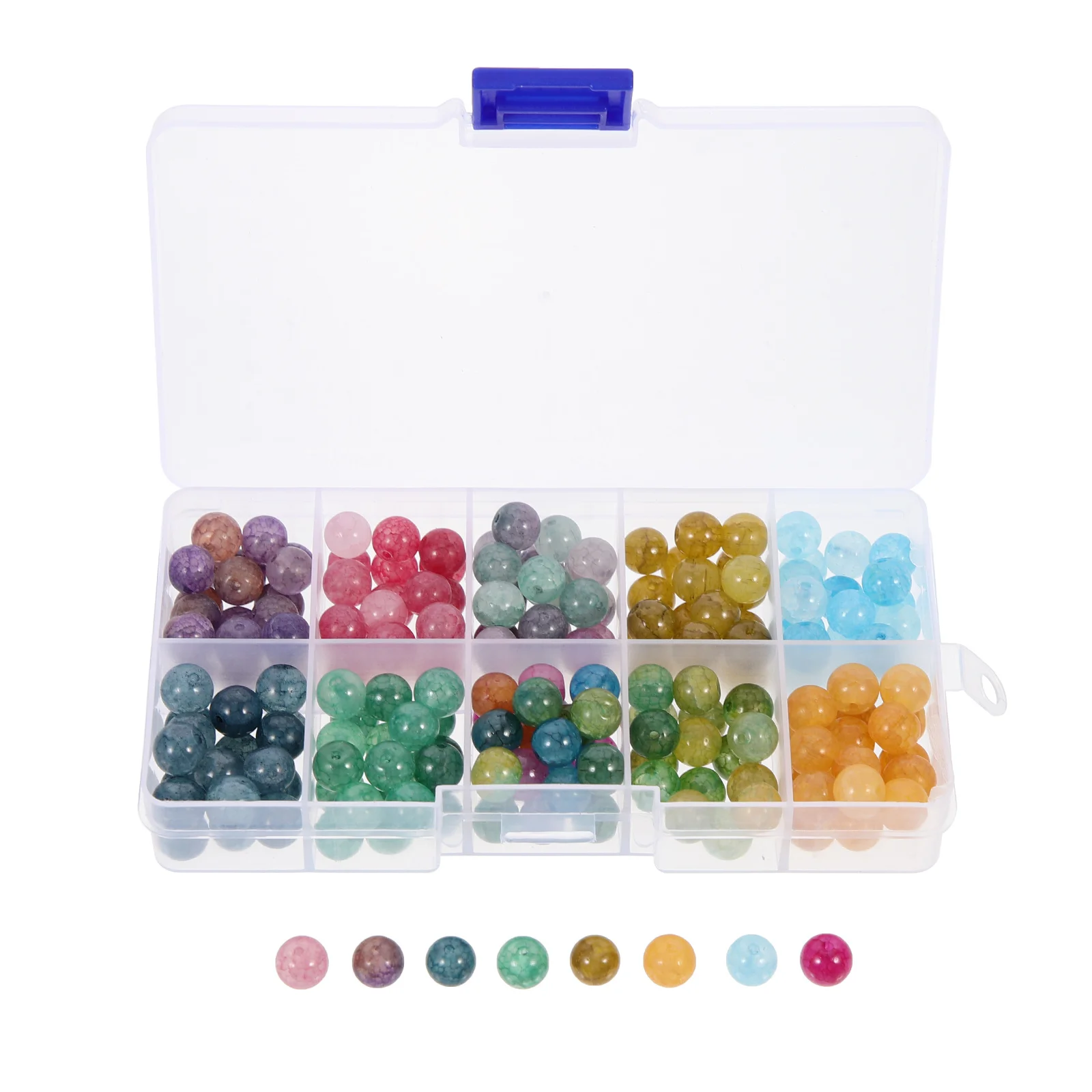

200Pcs Cracked Glass Beads Premium DIY Jewelry Making Materials Bracelets Necklaces Craft Accessories Glass Beads Kit