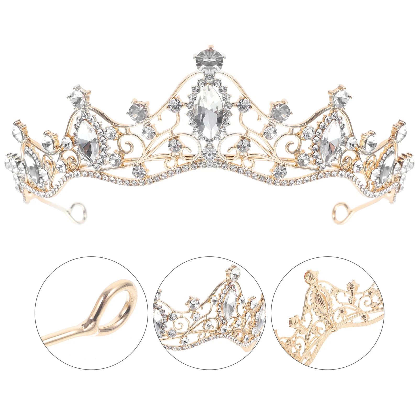

Baroque Rhinestone Crown Hairband Premium Alloy Wedding Headpiece For Bride Bridal Party Girls Tiaras Women Crowns