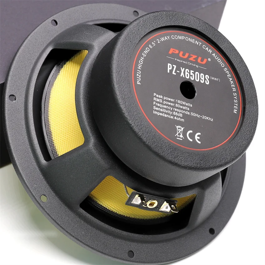 PZ-6509S 2 Way Component 6.5 Inch Car Audio Speakers With 180W Output Power Glassfiber Cone