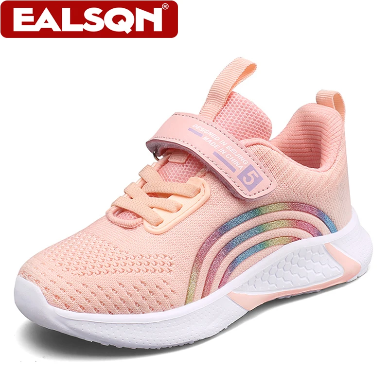 Детские кроссовки с дышащей сеткой для девочек, школьные повседневные уличные нескользящие детские прогулочные туфли для бега