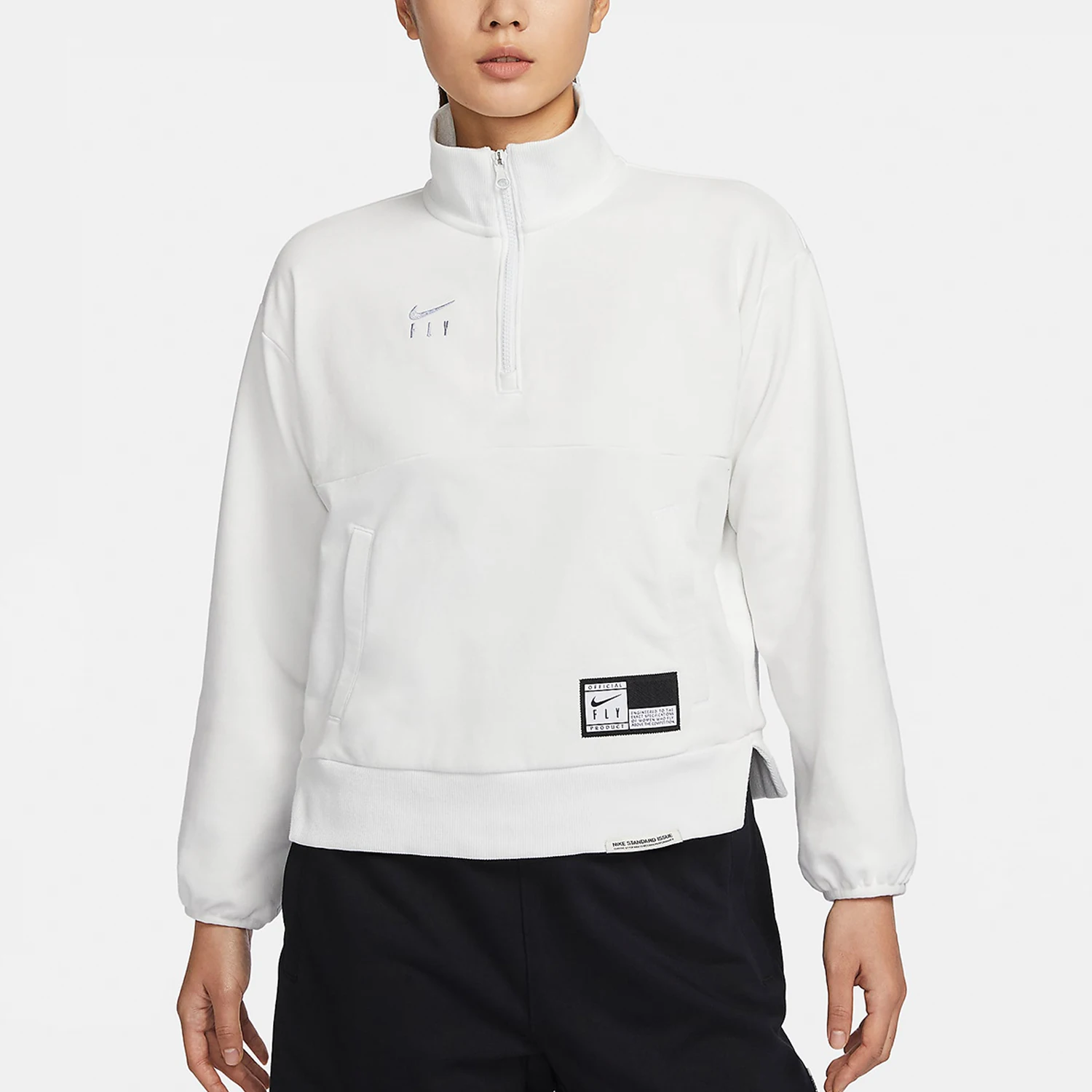 

Оригинальный женский пуловер с воротником-стойкой Nike на молнии, 2024, FQ4090-121