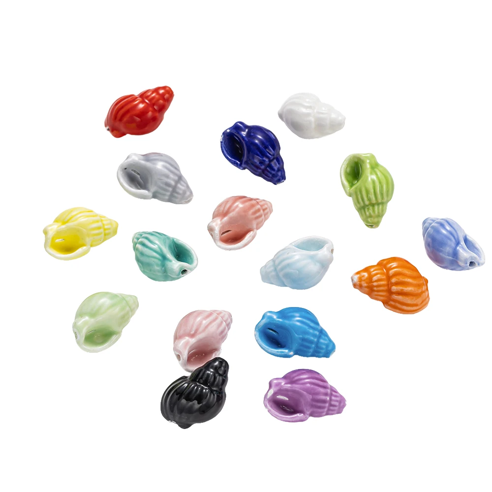 10Pcs Shell Sea Conch Ceramic Beads For DIY Handmade Craft Bracelet Necklace Earring Jewelry Make Material Accessories Wholesale - view 4