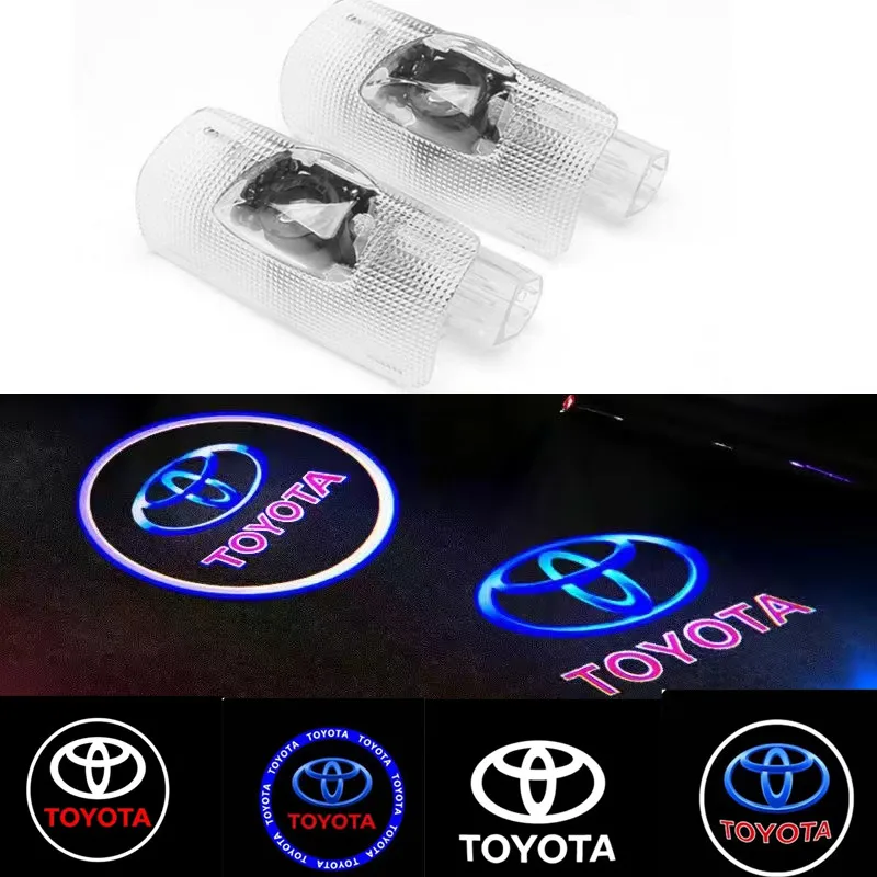 LED door welcome Projection logo light For Toyota Camry Highlander Land Cruiser Prado Avalon Reiz Rav4 Crown CHR Prius accessory