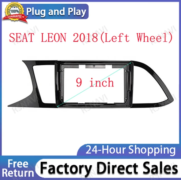 2Din Car DVD only Frame Audio Fitting Adaptor Dash Trim Facia Panel 9inch For SEAT LEON 2018(Left Wheel) Double Din Radio Player