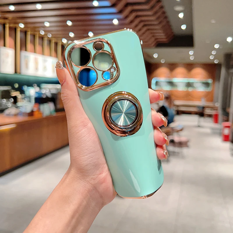 Luxury Phone Magnetic Case For iPhone 14 13 12 11 Pro Max XS XR X S 7 8 Plus 12Pro iPhone13 iPhone12 Full Cover With Ring Holder