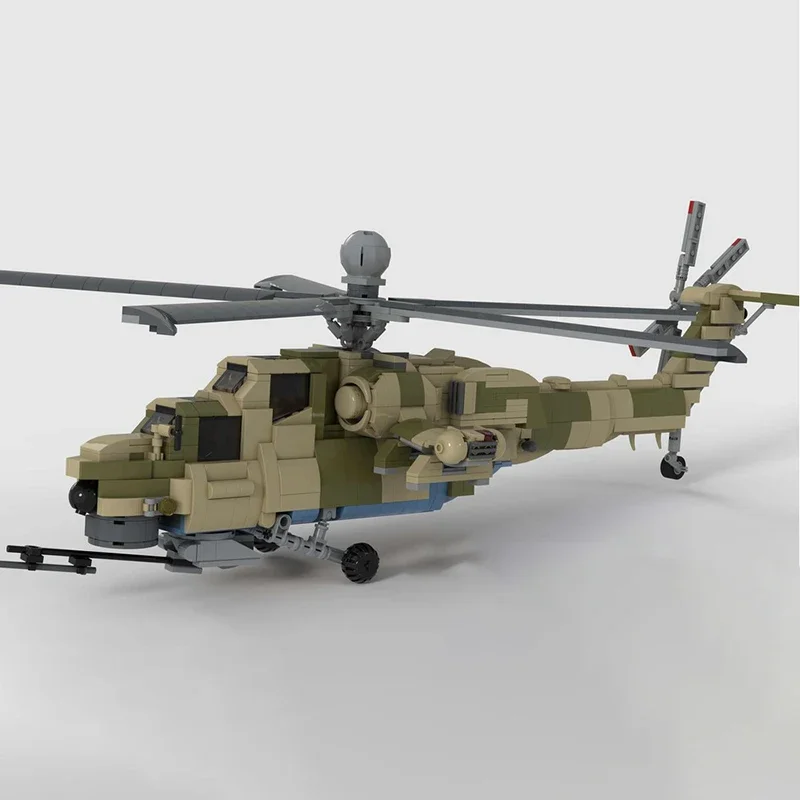 Military Series Model Moc Building Bricks 1:38 Mi28NM Fighter Model Building Technology Modular Blocks Construstion Toy Gifts