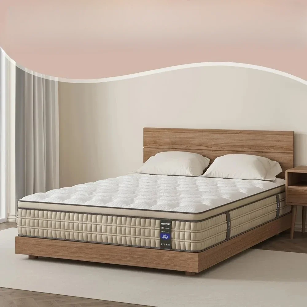 Mattress 14 Inch - Luxury Firm Hybrid Mattress for Extra Lumbar Support - Pain Relieving Deep Sleep Mattress, Mattresses