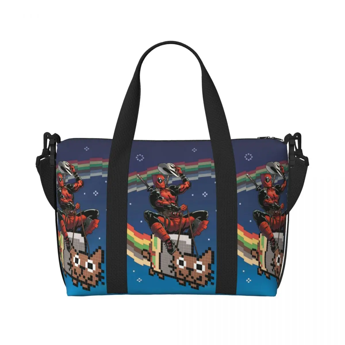 Custom Large Hero World Deadpool Tote Bag Women Shopping Shoulder Beach Gym Travel Bag