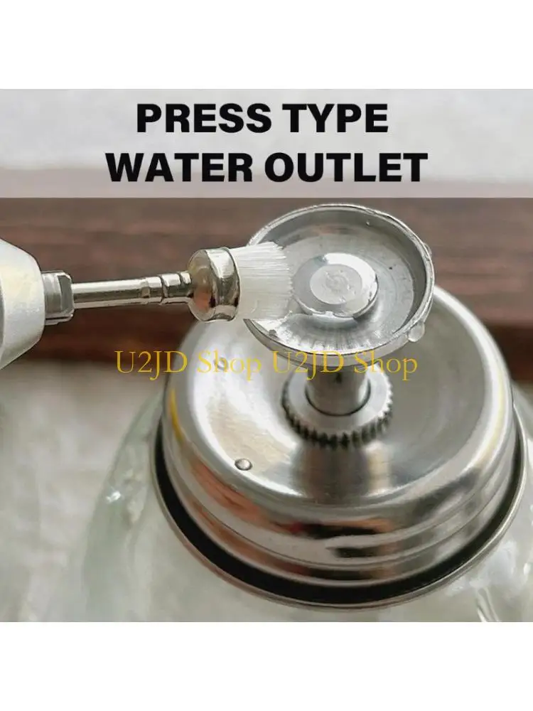 

U2JD Glass Press Pump Dispenser Bottle Refillable Push Down Dispenser Bottle