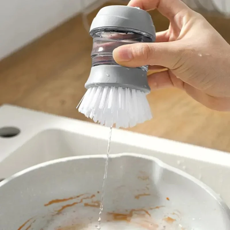 Dishwasher Brush With Soap Dispenser Brush Pot Cleaning Tool Decontamination Descaling Dishwashing Non-greasy Brush Pot Brush