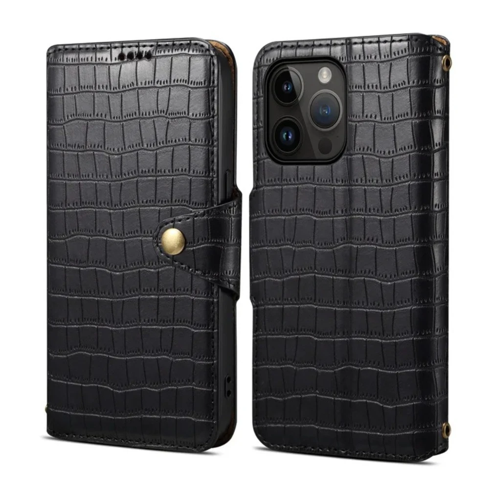 

Кожаный чехол для телефона iPhone 16 Pro Max 17 Air 16e 15 Plus 14 13 12 11 Xr Xs, держатель для карт с крокодиловым узором, чехол-бумажник