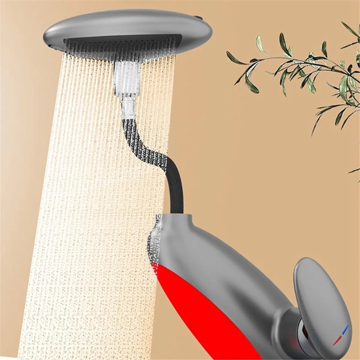 ;_; Outlet LED Basin Faucet 4 Mode 360° Rotatable Pull Out Tap Temperature Sensitive Sink Drip-Proof Hot Cold Water Switch A
