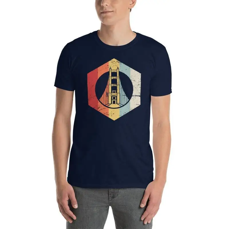 Retro San Francisco T Shirt Golden Gate Bridge