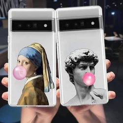 Art Aesthetic David Mona Lisa Phone Case For Google Pixel 9 Pro XL 8 7 6 Pro 8A 7A 6A 5 4 5A 4A 3A XL 5G Soft TPU Clear Cover