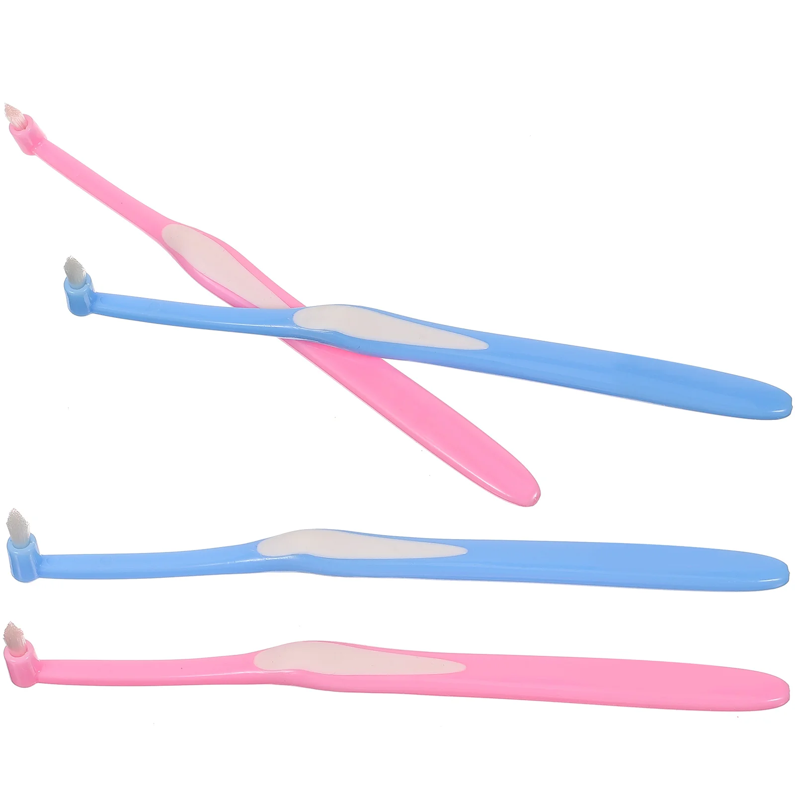 Small-head Wisdom Tooth Brush (blue + Pink) 4pcs/set Travel Toothbrush End Tuft