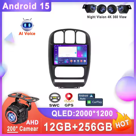 Car Android 15 Auto Radio For Dodge Caravan 4 For Chrysler Voyager RG RS Town &amp; Country RS 2000 Multimedia Player Stereo Head