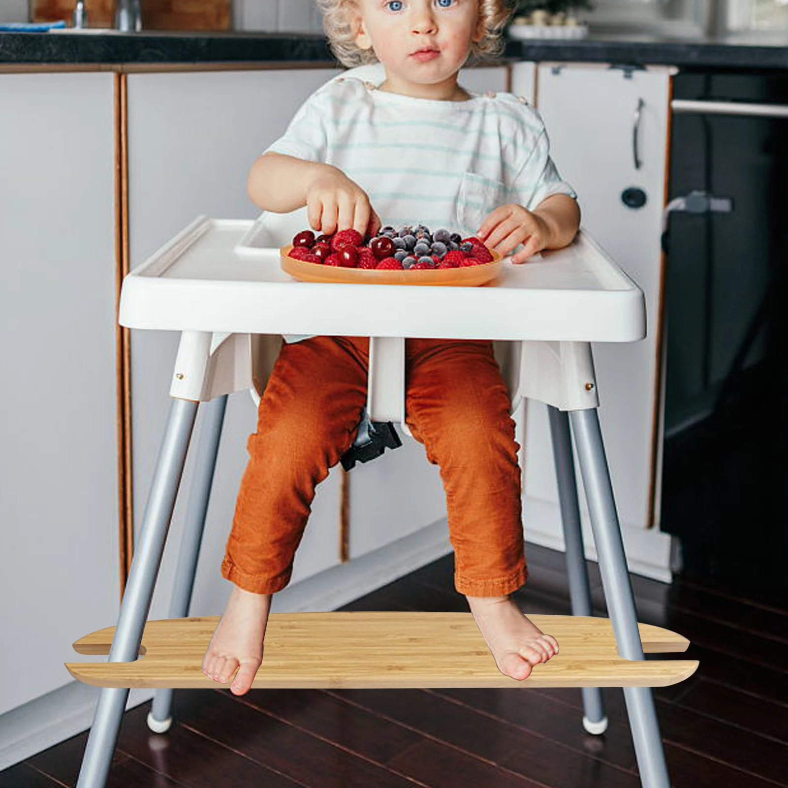 Reposapiés de bambú para bebé, reposapiés de silla alta, accesorios