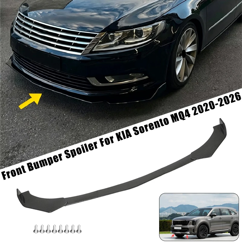 Sport Front Bumper Splitter Spoiler Lip For KIA Sorento MQ4 2020-2026 5Pcs Adjustable Sectional Car Exterior Tuning Body Kit