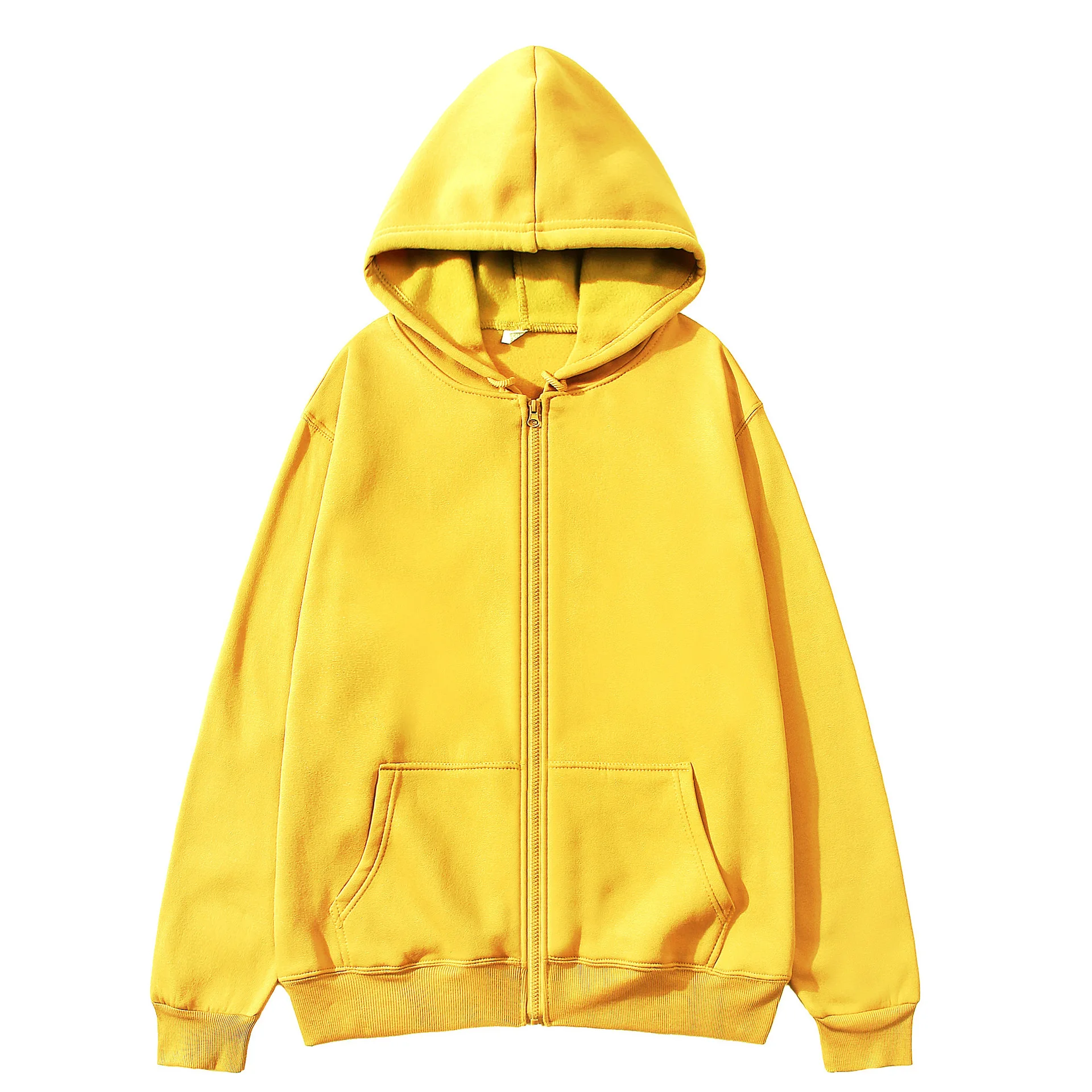 2025 Neue Mode Reißverschluss-Hoodies Damen/Herren Modischer Langarm-Kapuzenpullover Lässige Herbst-Winter-Sportbekleidung Einfarbige Kleidung – Detail 4