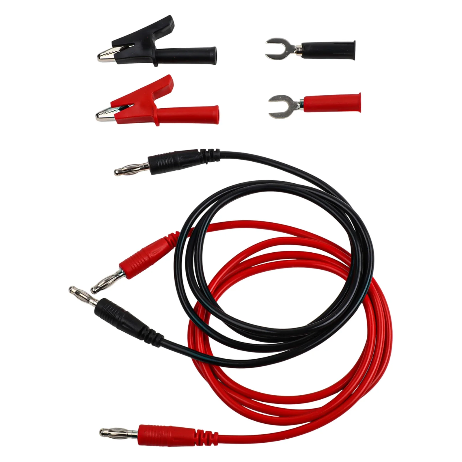 Electrical Test Banana Connector Strong Spring Clip 1m Length 4mm Connector Non-Slip Handle Banana Connector Red Black