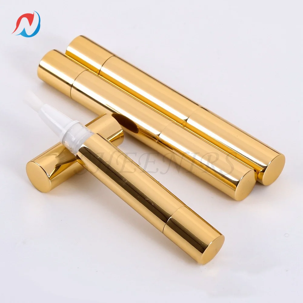 10/20/30pc 5ml Gold Cuticle Oil Pen Empty Twist Pen for Cuticle Oil Applicator Disposable Nail Oil Pen with Brush Eyelash Growth