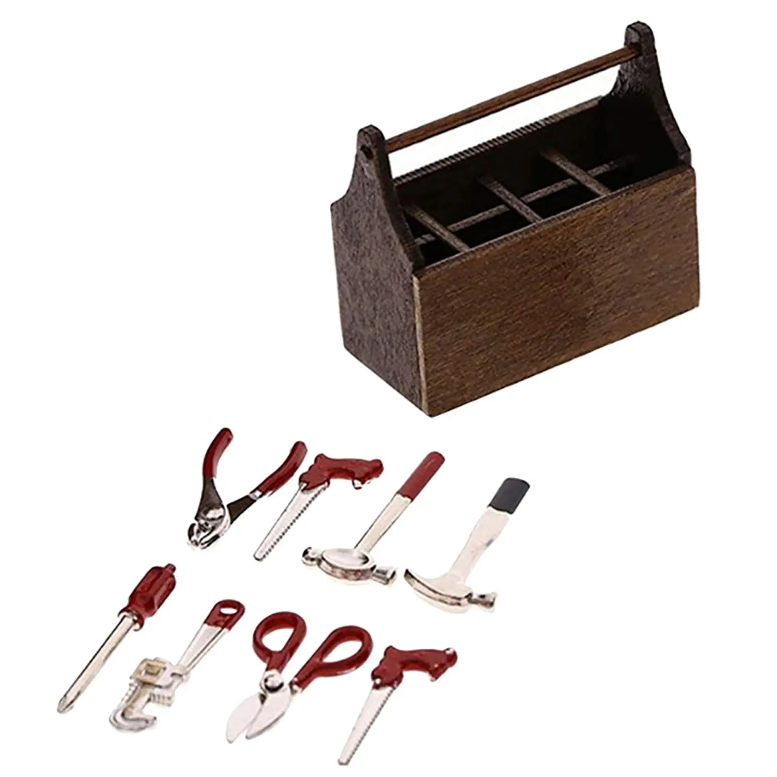 

1Set Lifelike Miniature Toolbox for Fairy Gardens Micro Landscapes 1:12 Scale Tiny House Decor Realistic Mini House Tool Kit