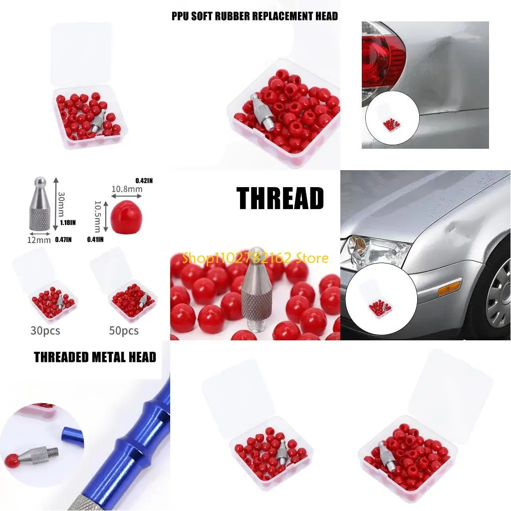 

547B Dent Repair Hammer Head with Top Cover Manual Tool Knocks Down Head Dent Repair Tool Accessories 30Pcs/50Pcs