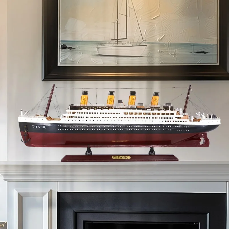 For Titanic Solid Wood Cruise Ship Model Handicrafts Ornaments Home Decoration Business Birthday Gifts