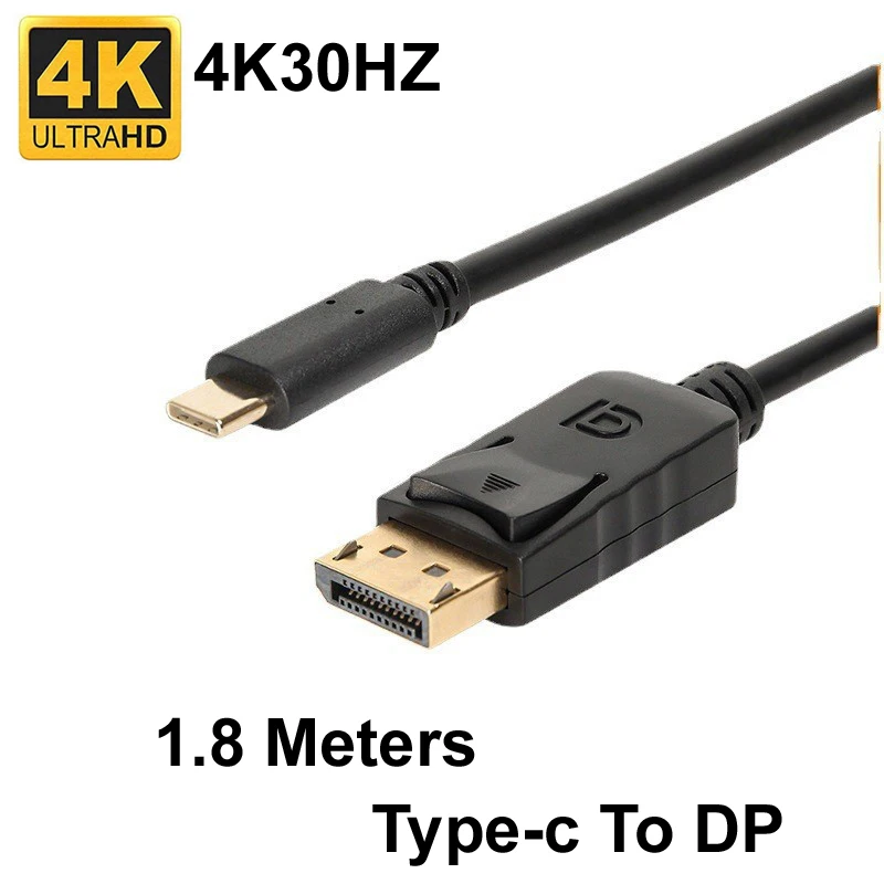 1.8M TYPE-C USB C do VGA HDMI DP 1080P DP 4K, aby konwerter VGA kabel Adapter do laptopa UHD zewnętrzny rzutnik 1.8m HD