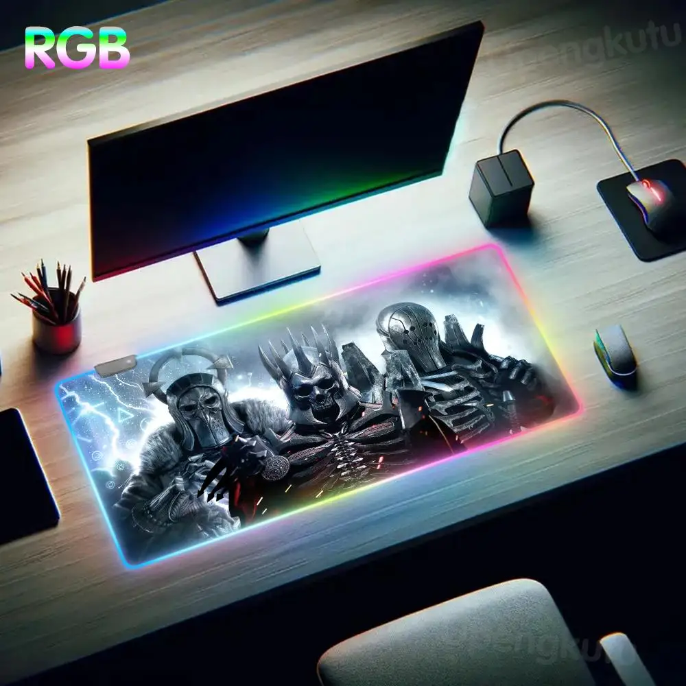 

T_the W_witchers Mouse Cushion Pad RGB Mouse Pad LED Mouse Mat Desk Pad Large Gamer Luminous Desk Mat