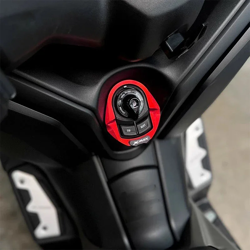 Motorcycle Accessories For XMAX300 XMAX 300 X-MAX 2023 2024 CNC Electric Door Lock Trim Cover Door Striker Lgnition Switch