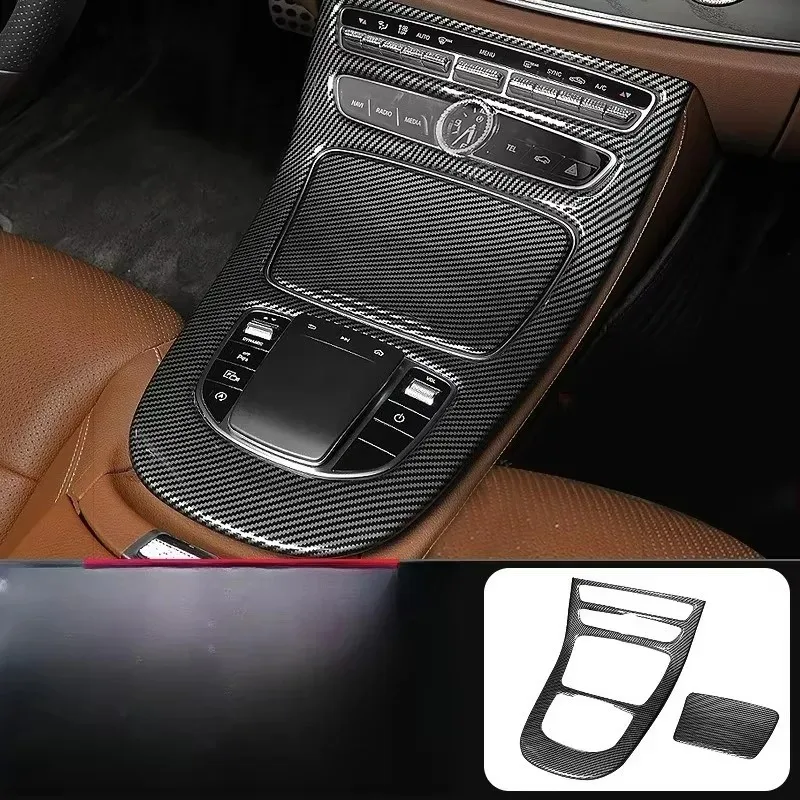 

Tiy 7 стилей, центральная консоль автомобиля, панель передач, рамка, накладка, наклейки, автомобильные аксессуары для Mercedes Benz E Class W213 CLS 2016-202