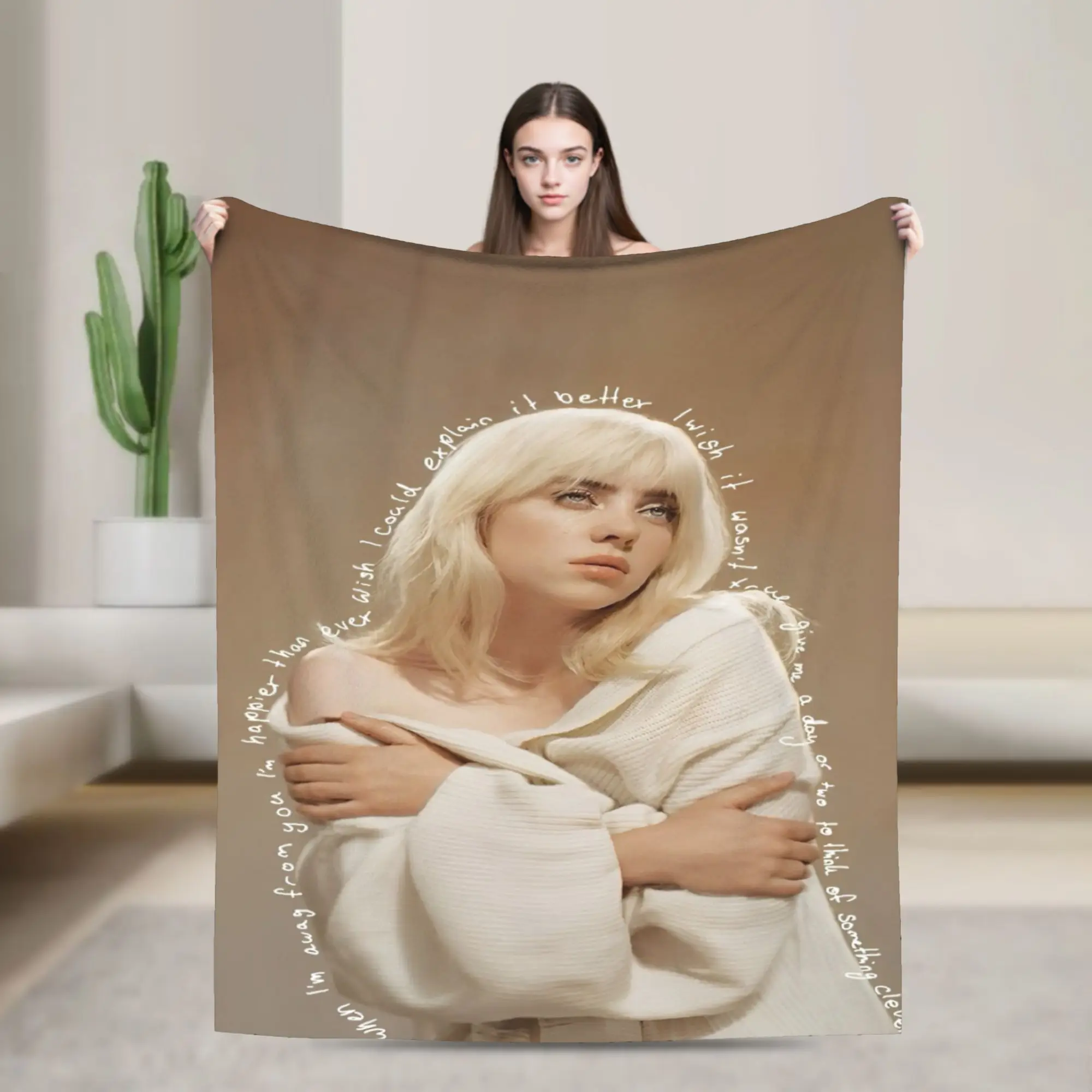 B-Billies E-Eilishing hit me hard and soft  Blanket Soft Coral Fleece Plush Comfort Gifts  Throw Blankets Quilt