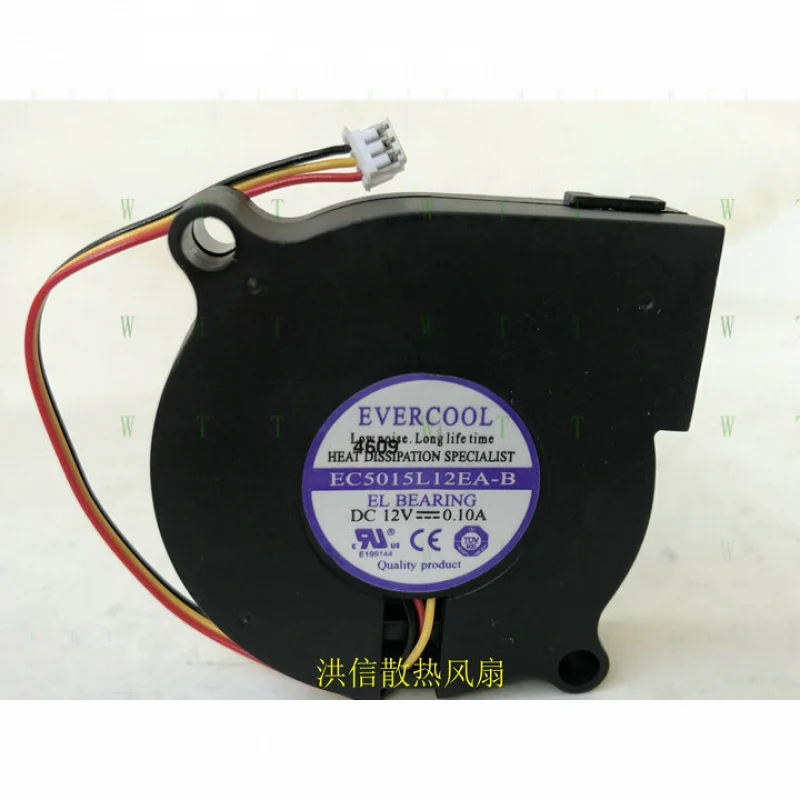 

H 1 PCS EVERCOOL FAN EC5015L12EA-B DC12V DC 0.10A 5CM 5015 3 PIN