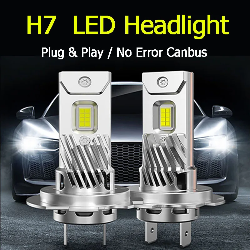 

2PCS Mini Size 6000K H7 LED Car Headlight H3 H1 H8 H11 9005 High Bright 30000LM 7035 CSP H4 High Low Beam led Auto Fog Lamp 12V