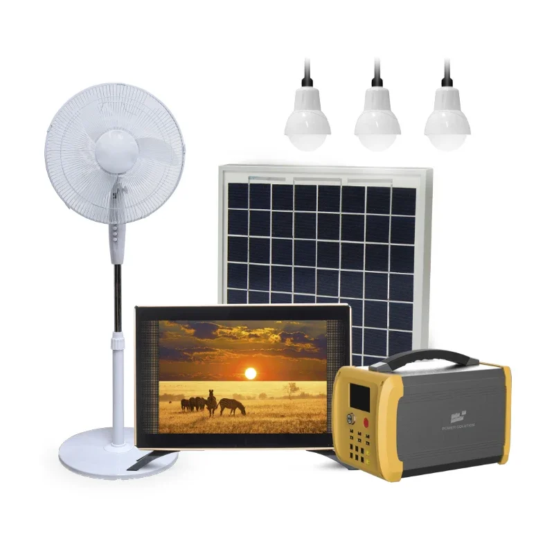 Home Lighting, Solar Laptop Charger, TV, Fan, Mobile Phone Charging Multifunctional Portable Solar Power System DC 12V 2 Years