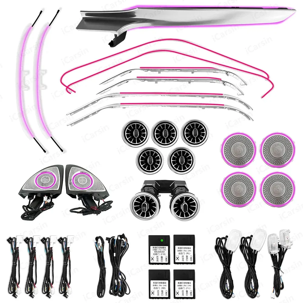 

Обновление 64-цвета, светодиодное освещение салона автомобиля для Mercedes Benz C Class W205/GLC W253 2015-2021, аксессуары