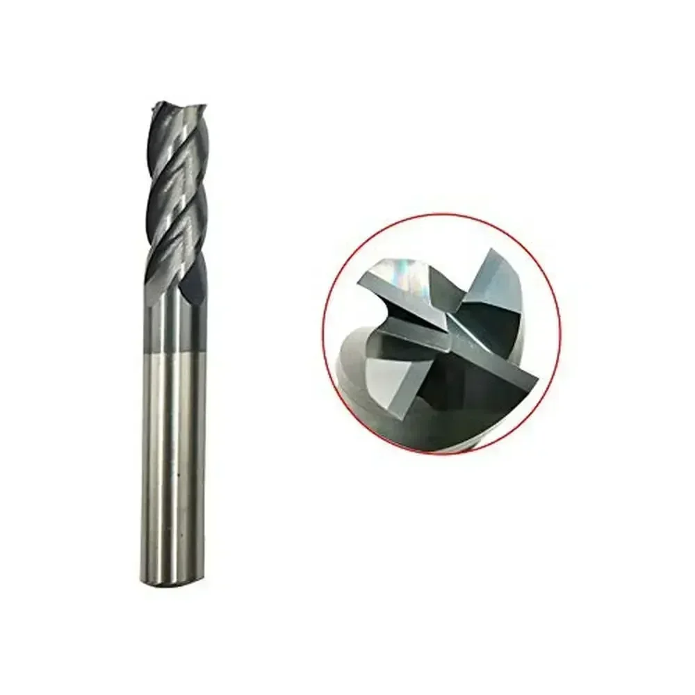 Carbide Square End Mill Set 5pcs HRC 45 Deg Single End 4 Flute AlTiN Coating Mill Bits