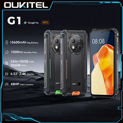 Oukitel G1 Smartphone robusto Android 6.52'' 10600mAh 24GB + 256GB telefono robusto Android14 48MP HD + fotocamera cellulare