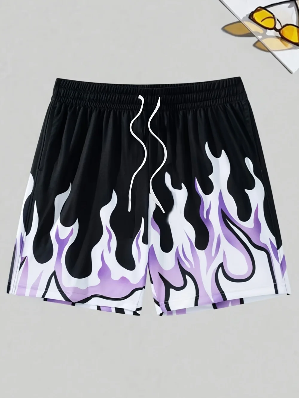 Basic Shorts Men's Casual Shorts Fitness Sports Flame Pattern 3D Print Gothic Style Summer Men Gym Shorts Football Man Clothes