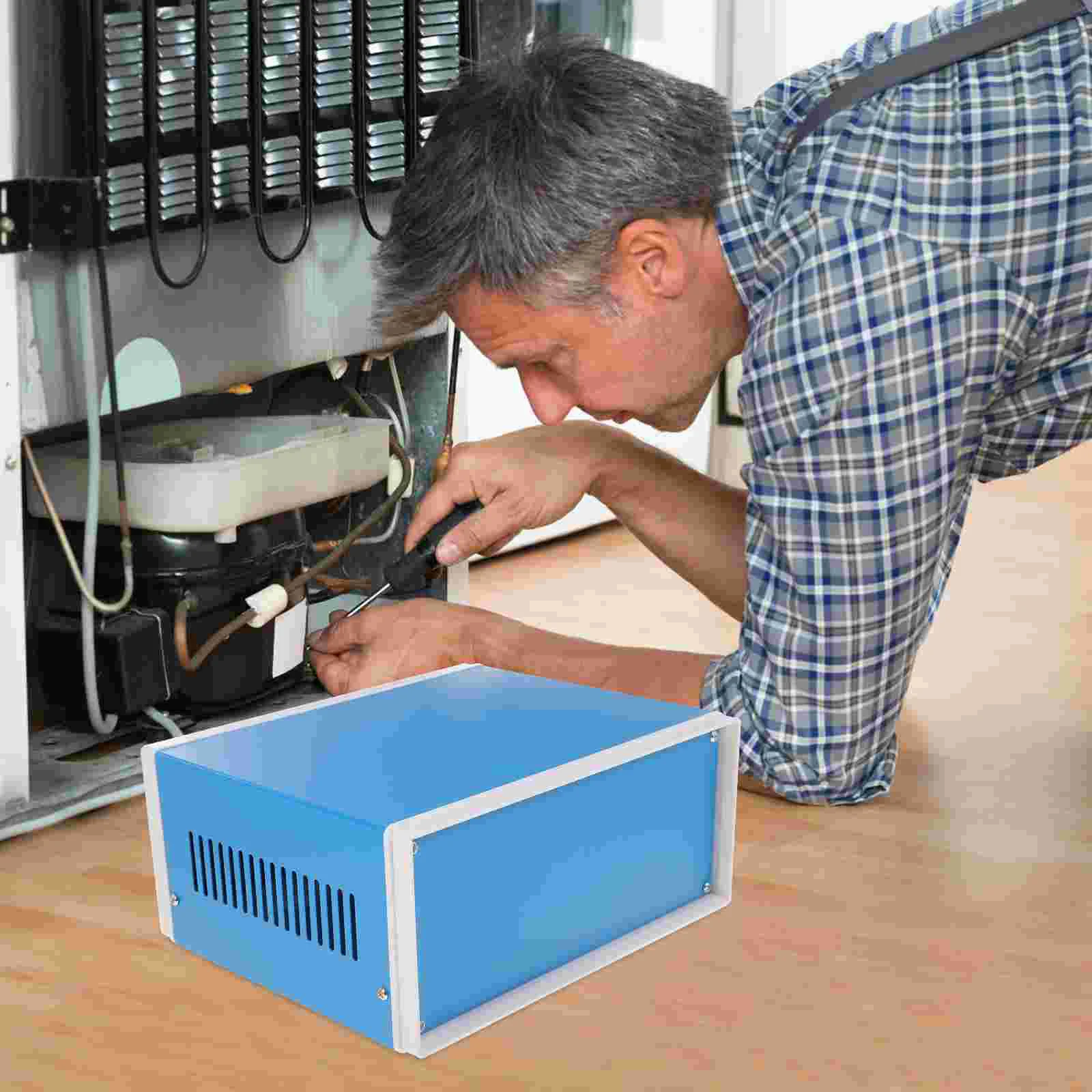 Electronic Junction Box Enclosure for Projects Enclosures Glass Metal Case Blue DIY Electric