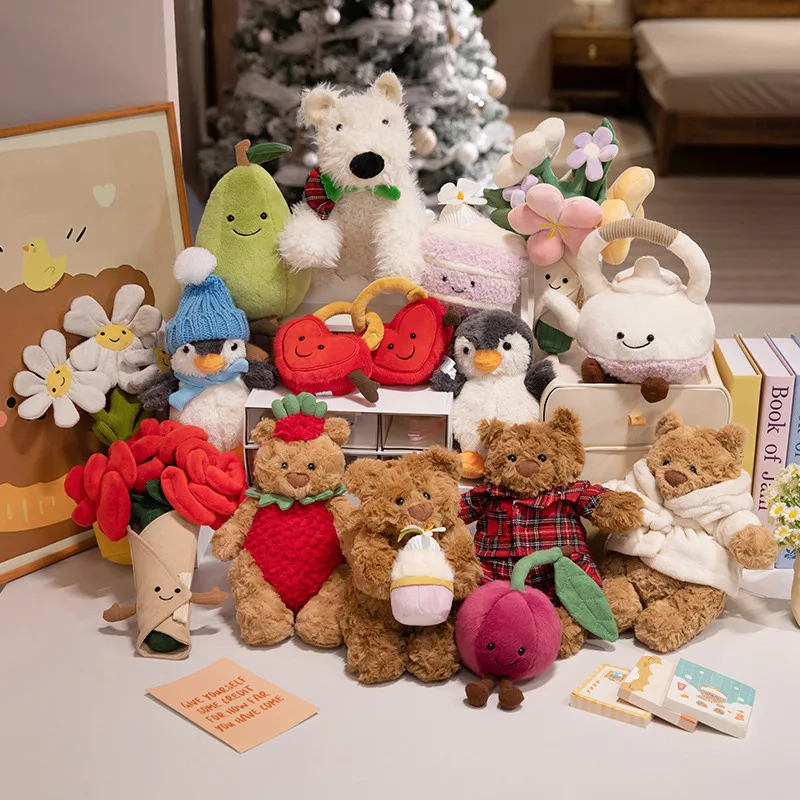 Oso de Barcelona Bartholomew, muñeco de peluche de juguete con flores, adornos bonitos, mochila, muñeco de peluche y muñeco de peluche, regalo de moda