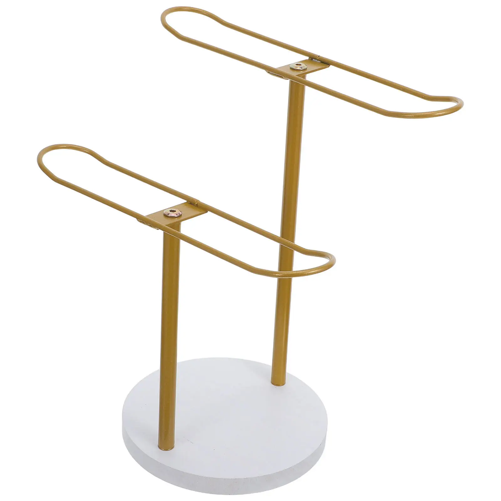Headband Organizer 2-Tier Metal Headband Display Stand Gold Finish Hair Hoop Storage Rack Jewelry Necklace Holder Bracelet