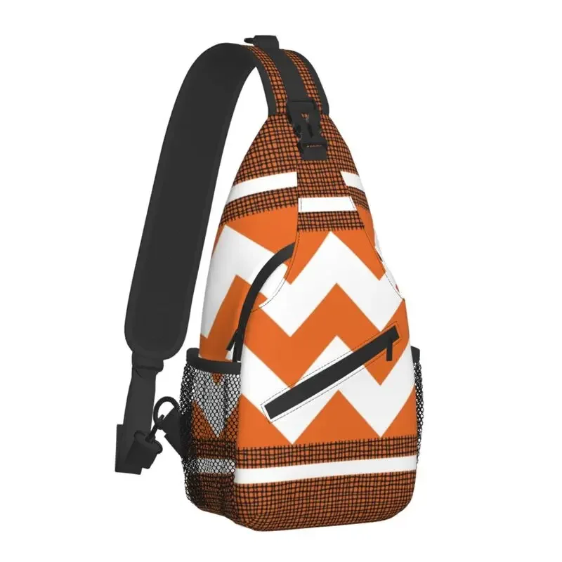 Multicolor Geometric Texture Pattern Sling Bags for Men Shoulder Crossbody Chest Backpack Travel Hiking Daypack