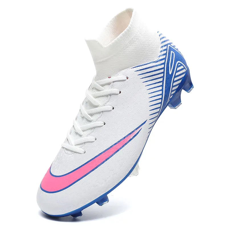 Cross-border plus size 35-47 high-top football shoes broken nails boys and girls school training ball spikes foreign trade trans